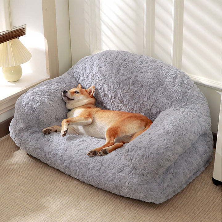 Kaninchenfellimitat Tierbett, super weich & waschbar. Perfekt als Hundebett oder Katzenbett für gemütlichen Schlaf.