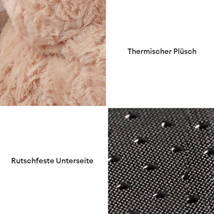 Luxuriöses Hundebett, warm & weich. Mit stützendem Rand & Kaninchenfellimitat. Voll waschbar für Hygiene.