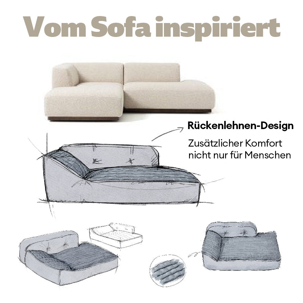 Kuscheliges Hundebett für große Rassen. Waschbares, weiches Kissen für maximalen Komfort.