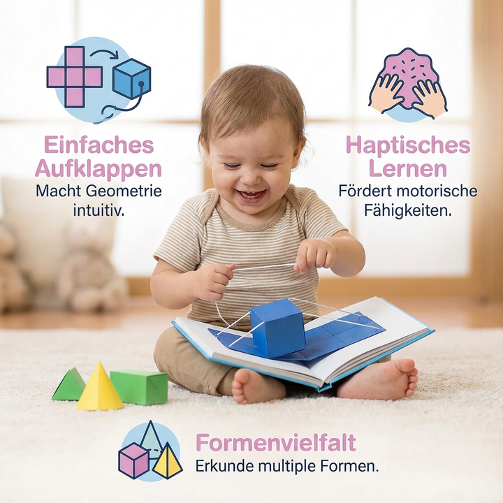 Bildendes Geometrie-Lernbuch für Vorschulkinder & Grundschüler, um Formen und Muster leicht zu verstehen.