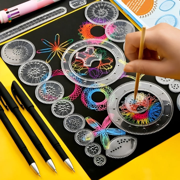 GeoWhirl Kreativset für faszinierende geometrische Muster & Mandalas. Ideal zum Zeichnen & Entspannen.