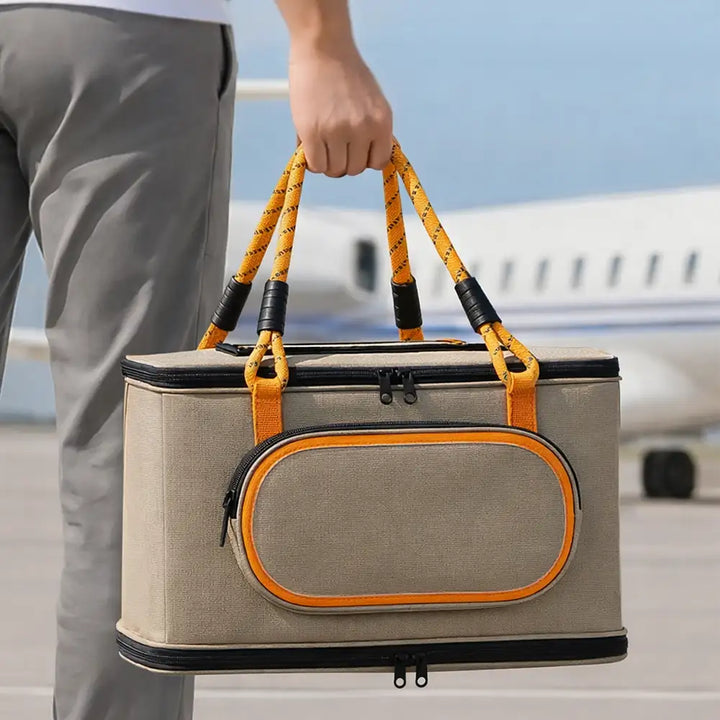 Komfortable Katzen-Reisetasche, faltbar und leicht. Bietet Ihrer Katze Sicherheit und Bequemlichkeit unterwegs.