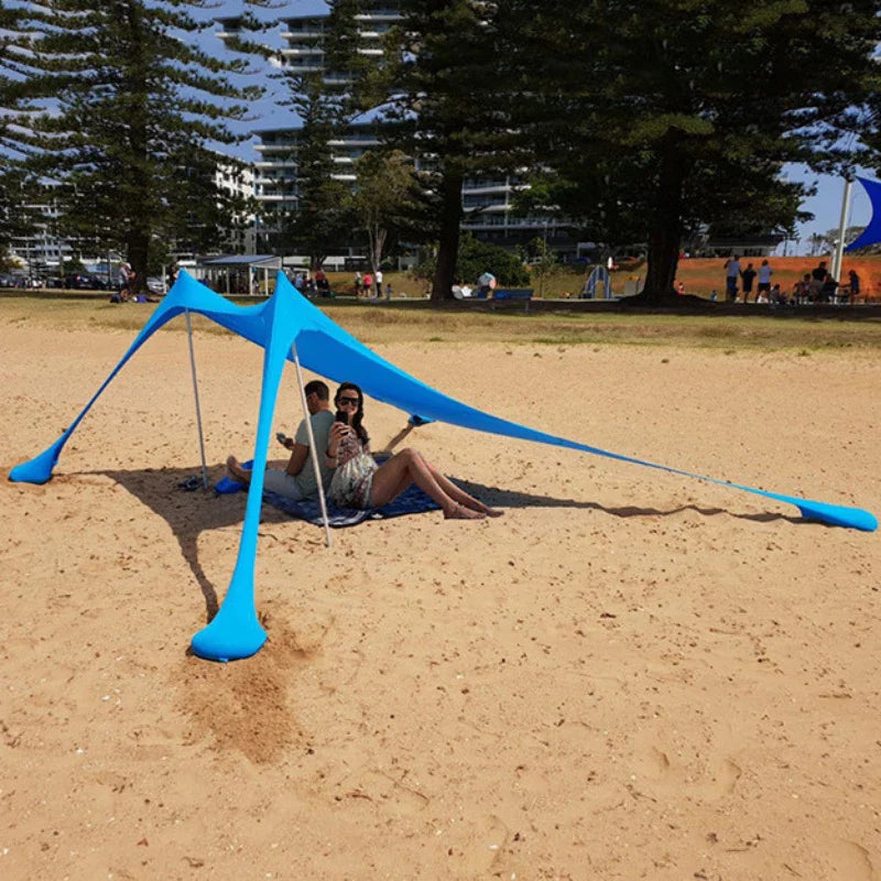 Wind- & wasserdichte Strandmuschel mit UV-Schutz, perfekt für Outdoor-Familienurlaub und Camping.