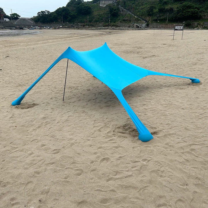 Leichte Strandmuschel für schnellaufbau, mit UV-Schutz und wasserdichtem Design für Reise und Strandzelt.