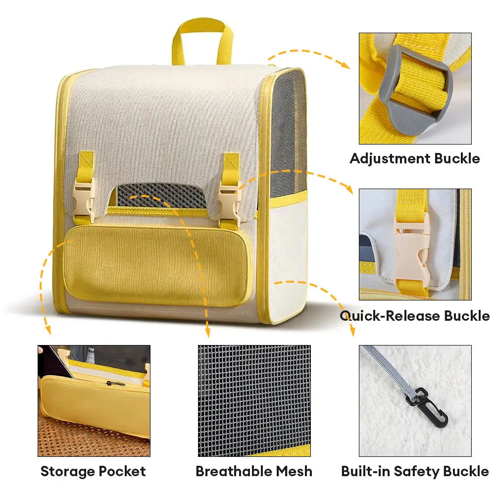 Ergonomisch designter, leichter Katzentransportrucksack für komfortables Tragen auf Spaziergängen und Wanderungen.