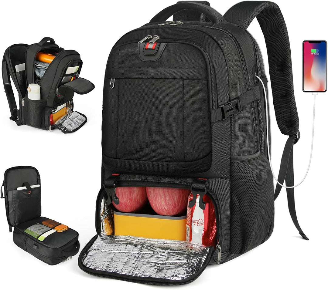 Geräumiger Unisex Reiserucksack mit Laptop-, Isolierfach & USB-Anschluss für Pendler, Business & Schule.