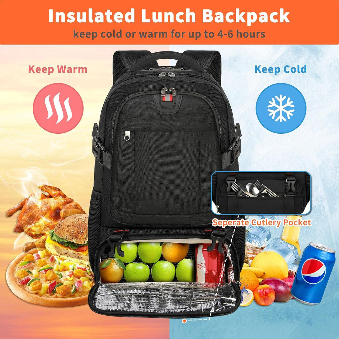 Moderner Unisex Reiserucksack von vorne mit praktischen Fächern; ideal für Pendler, Business & Schule.