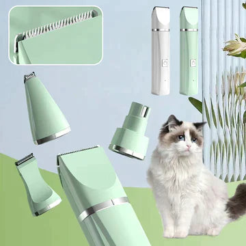 Kabelloser 4-in-1 Haustier-Trimmer TrimMaster Pro zur präzisen Fellpflege von Pfoten, Ohren & Gesicht.