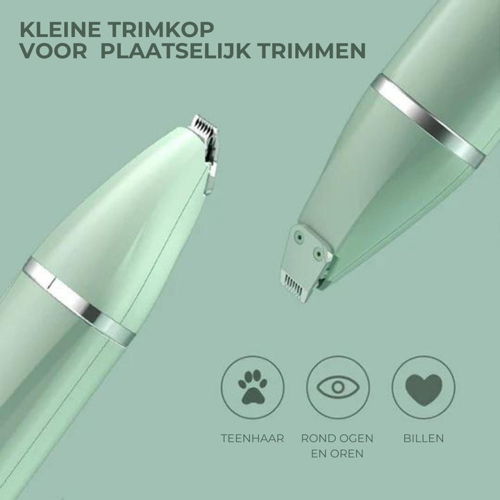 Effizienter 4-in-1 Felltrimmer TrimMaster Pro für Hunde & Katzen, inklusive sanftem Nagelschleifer.