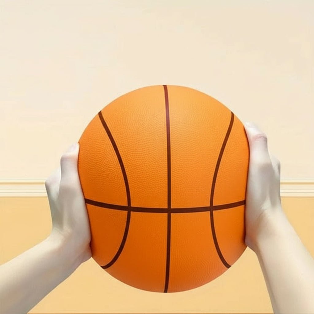 Innovativer Geräuscharm-Basketball für ungestörtes Training drinnen. Endlich leise dribbeln ohne Störung.