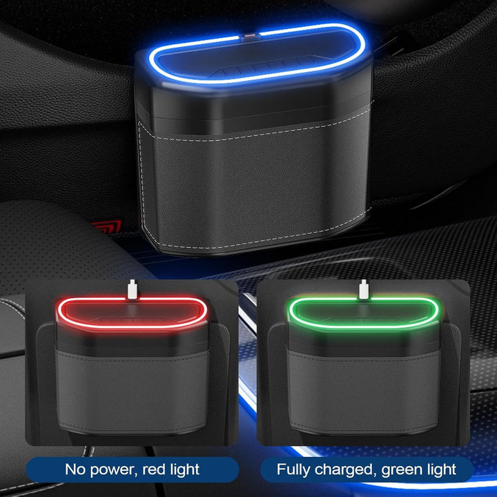 Eleganter Auto-Mülleimer aus strapazierfähigem ABS, geruchsdicht und mit Touch-Licht ausgestattet.