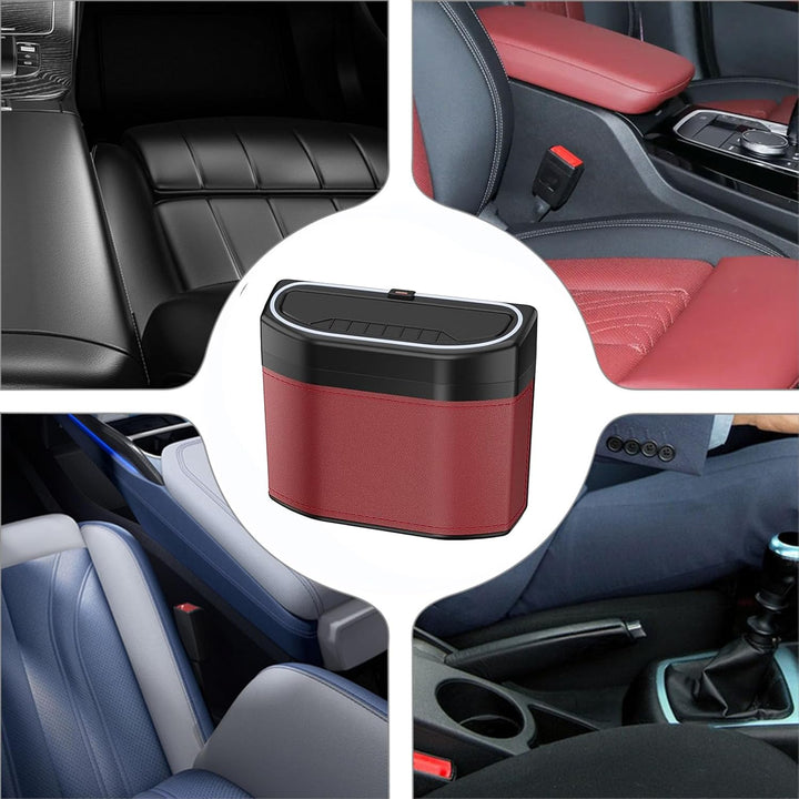 Kompakter Auto-Müllbehälter mit geruchsdichter Versiegelung und integriertem Touch-Licht.