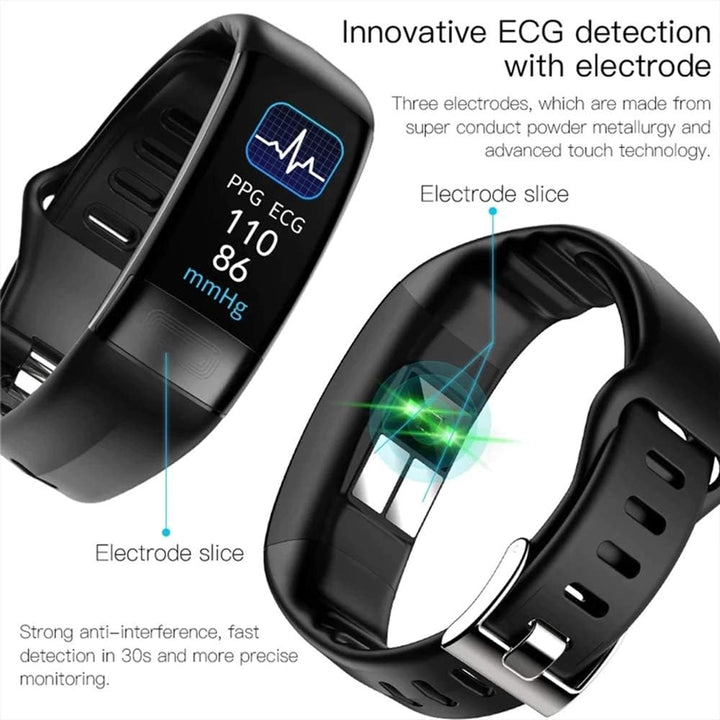 Moderne Gesundheits-Smartwatch für täglichen Gesundheitsmonitor, inklusive Blutdruck- und EKG-Messung. Bluetooth.