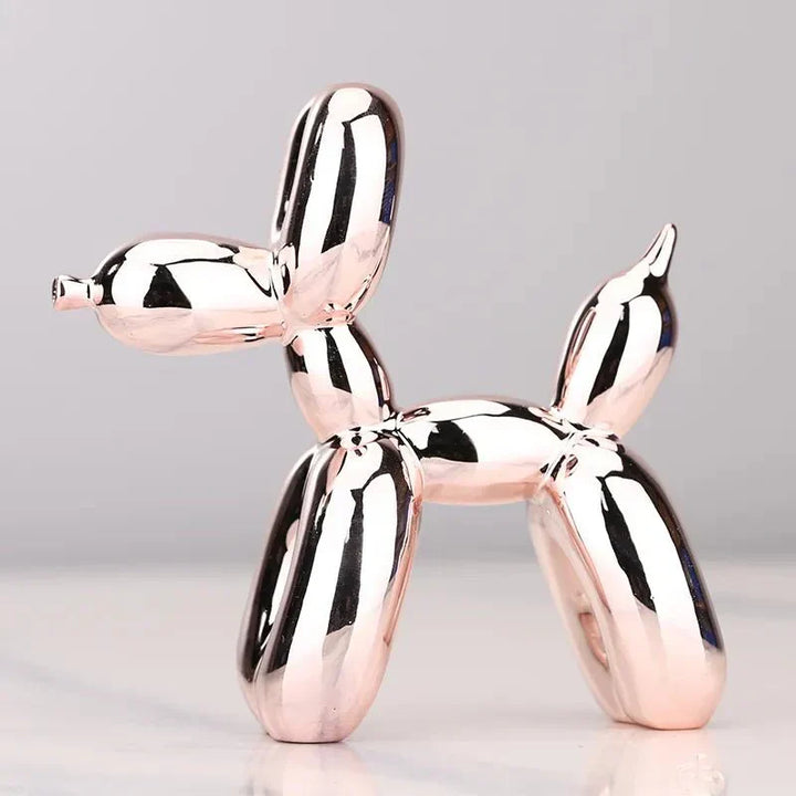 Luxuriöse glänzende Ballonhund Dekoration, exklusives Kunstharz-Ornament für Sammler.