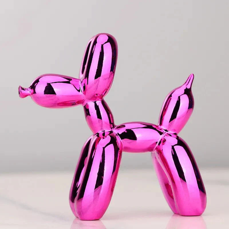 Glänzende Ballonhund Skulptur, vielseitige moderne Kunstharz Dekoration für Zuhause.