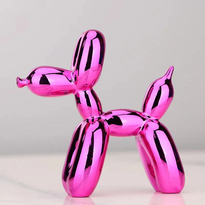 Glänzende Ballonhund Skulptur, vielseitige moderne Kunstharz Dekoration für Zuhause.