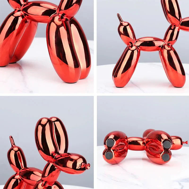 Stilvolle glänzende Ballonhund Skulptur, perfektes Kunstharz Designobjekt & Geschenkidee.