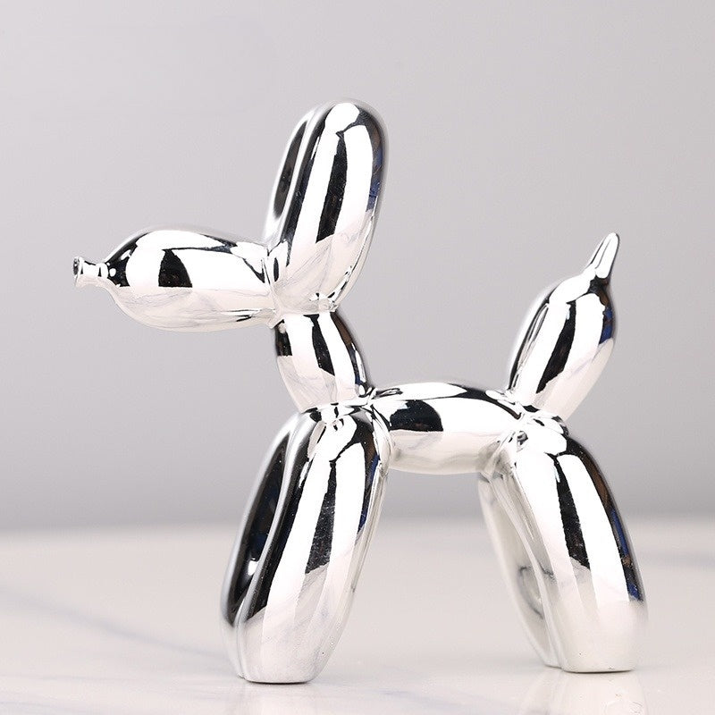 Farbenfroher Ballonhund als Tischdeko; Kunstharzfigur mit modernem Design & edler Glanzoptik.