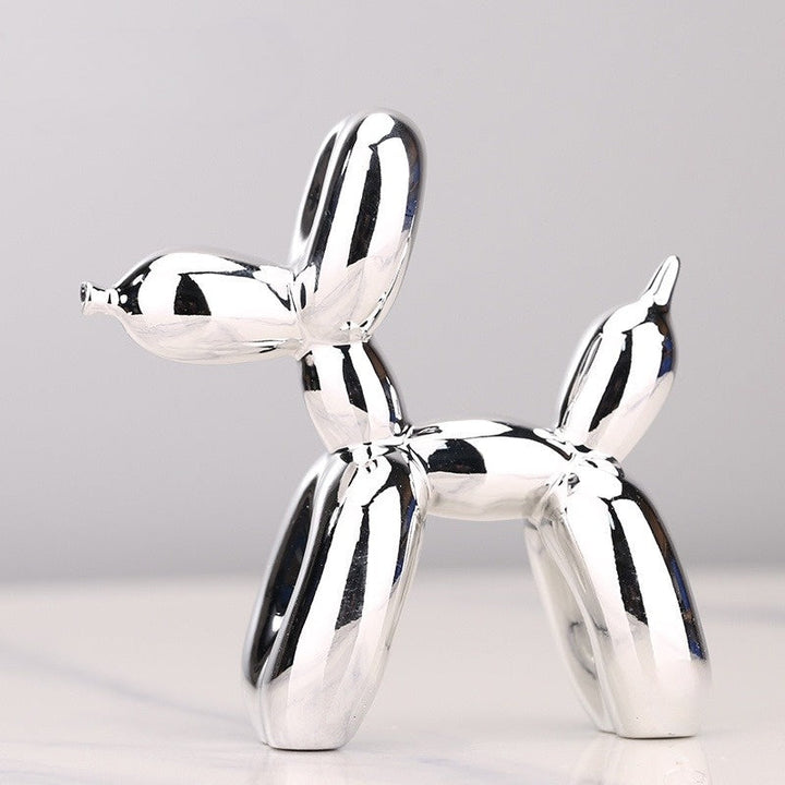 Farbenfroher Ballonhund als Tischdeko; Kunstharzfigur mit modernem Design & edler Glanzoptik.