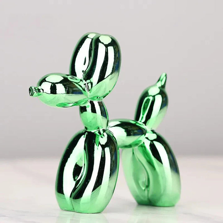 Elegante glänzende Ballonhund Skulptur als Blickfang im Wohnzimmer oder Büro.