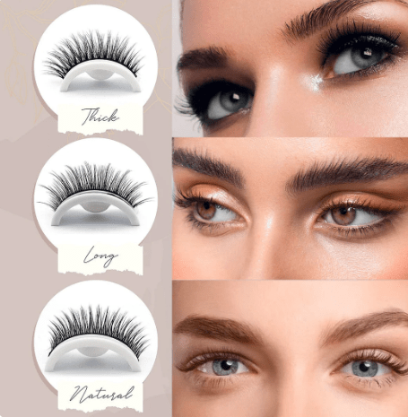GlamCils selbstklebende Wimpern für einfachen, wiederverwendbaren Glamour. Lange, dichte künstliche Wimpern.