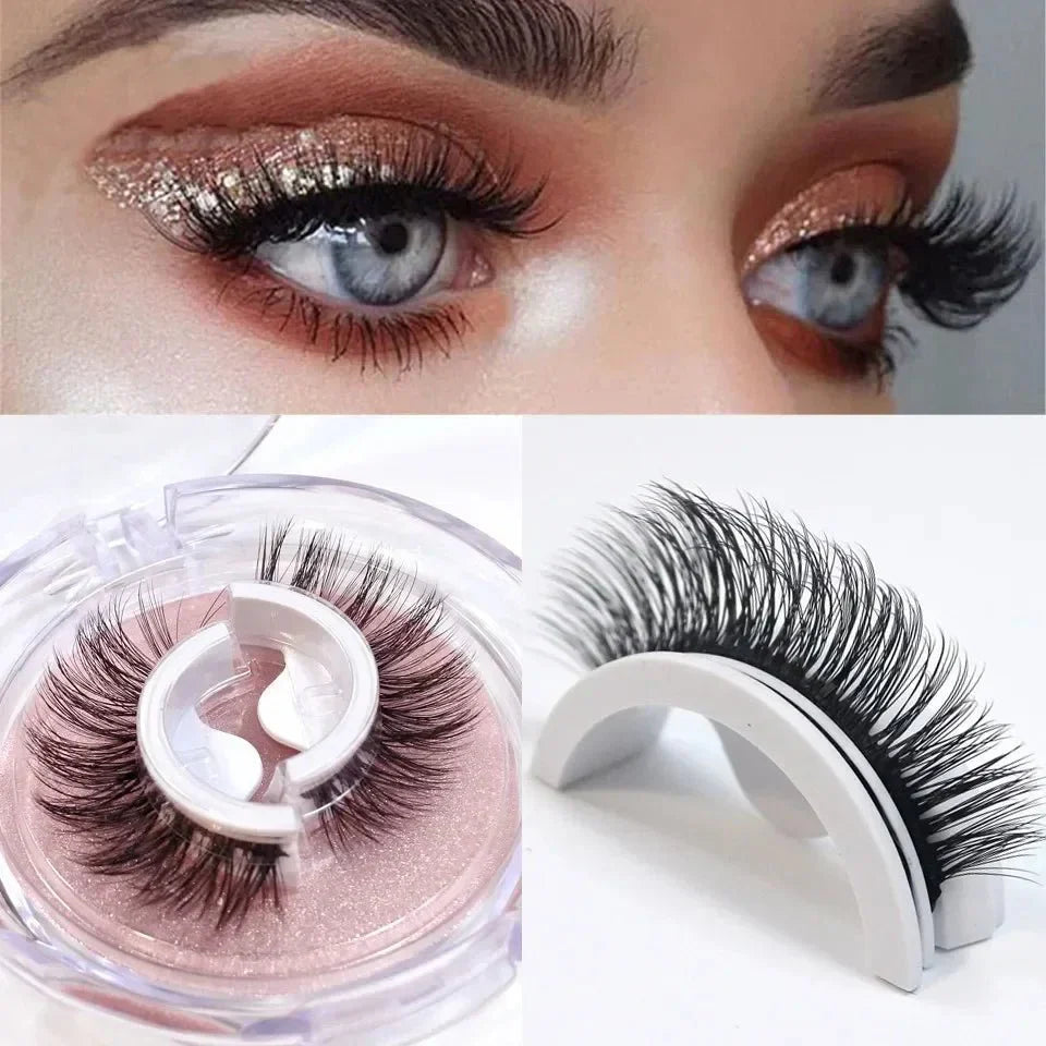 Natürliche GlamCils selbstklebende Wimpern für schnelle, einfache Anwendung. Wiederverwendbar für tägliche Beauty.