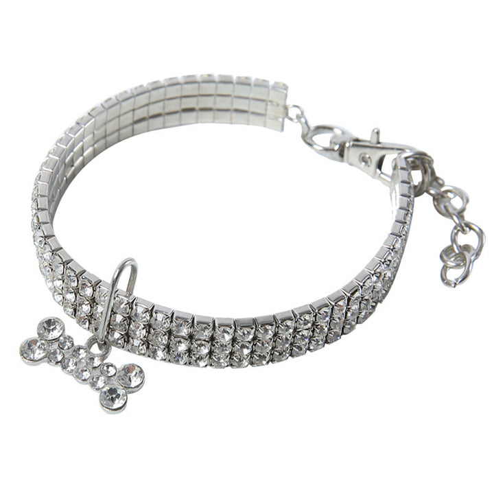 Geschenkidee: Strasshalsband für kleine Hunde & Katzen. Ein luxuriöses, glitzerndes Accessoire für stilvolle Haustiere.