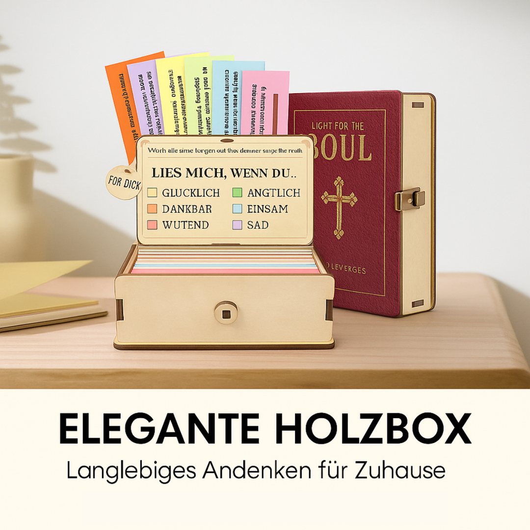 Nahaufnahme der GlaubensWorte Ermutigungskarten mit inspirierenden Bibelversen für Meditation & Gebet.