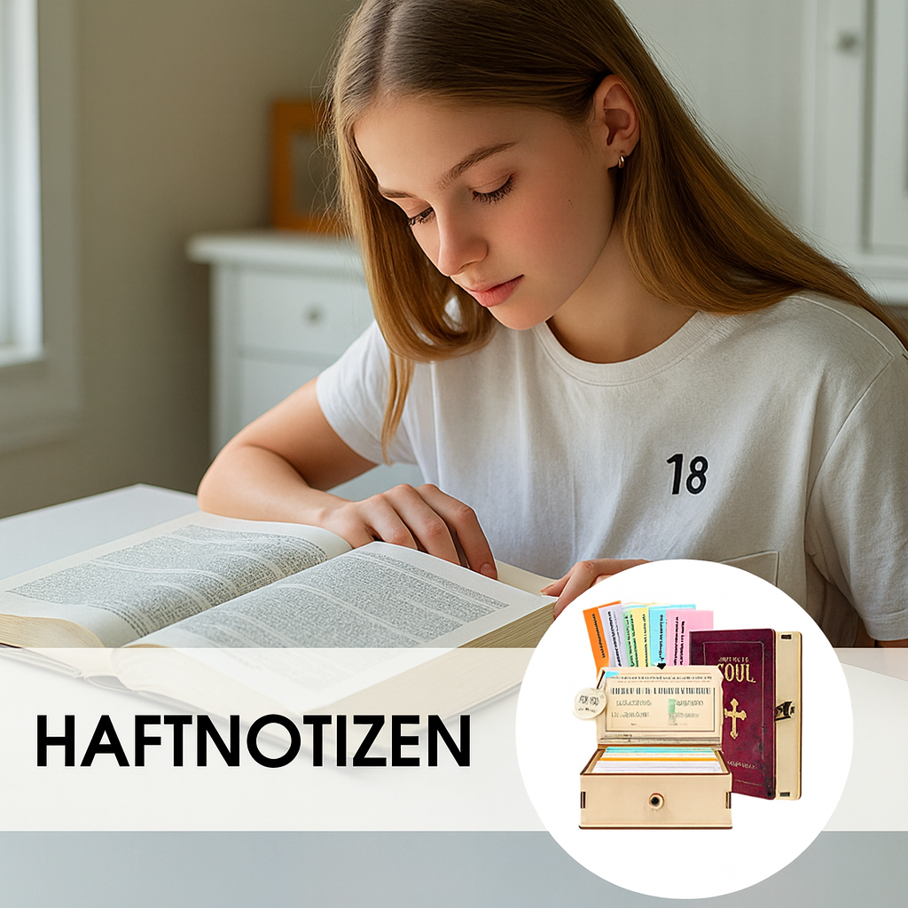 GlaubensWorte: Holzbox mit Bibelvers-Karten für tägliche Andacht, Meditation & christliche Inspiration zu Hause.