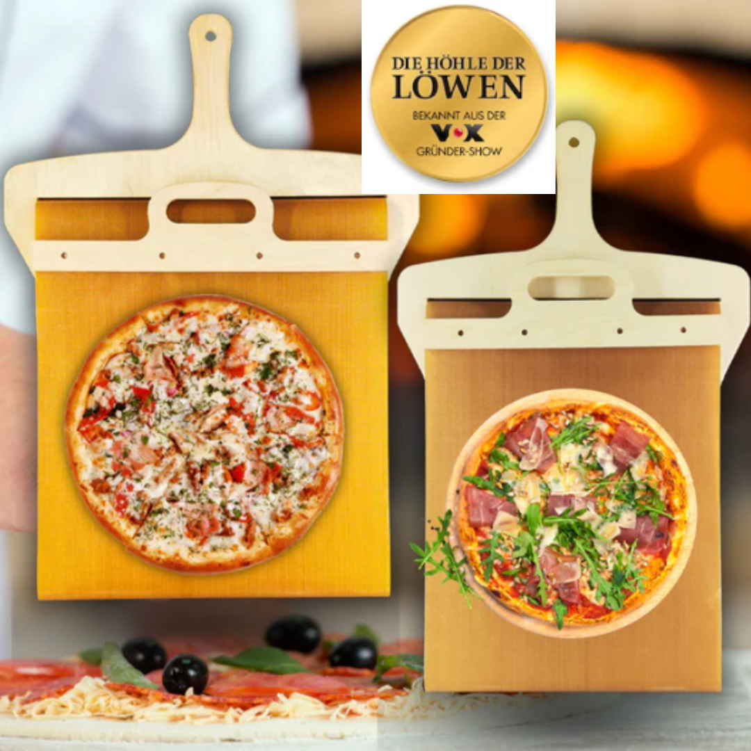 Gleitender Pizzaschieber aus Birkenholz für müheloses Schieben von Pizza in den Ofen. Perfektes Backzubehör.