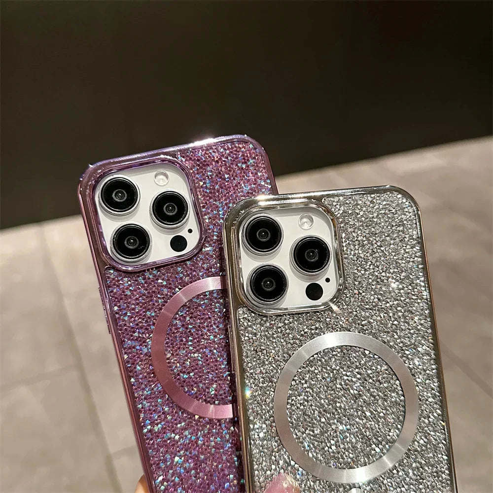 Glitzer Magnetische iPhone Hülle mit optimalem Schutz und stilvollem Design.