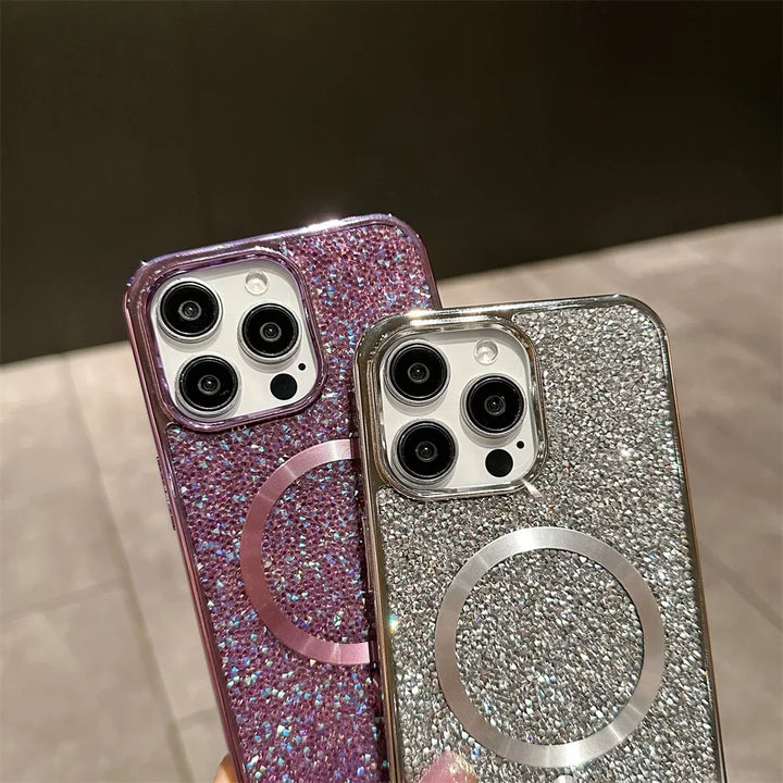 Glitzer Magnetische iPhone Hülle mit optimalem Schutz und stilvollem Design.