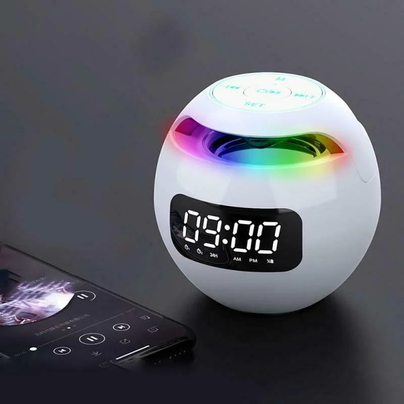GlowBeep Smart Home Wecker mit integriertem Bluetooth Lautsprecher und stimmungsvollem LED-Nachtlicht.