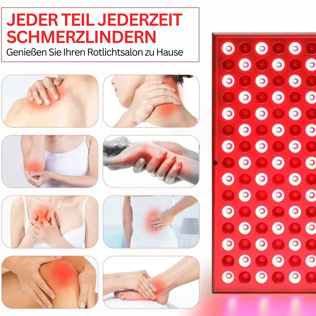 Elegantes GlowTherapy Rotlichttherapie-Paneel für Hautverjüngung & Schmerzlinderung; modern & platzsparend.