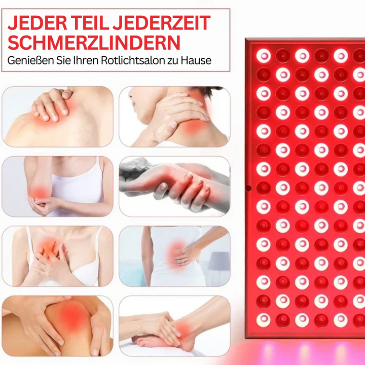 Elegantes GlowTherapy Rotlichttherapie-Paneel für Hautverjüngung & Schmerzlinderung; modern & platzsparend.