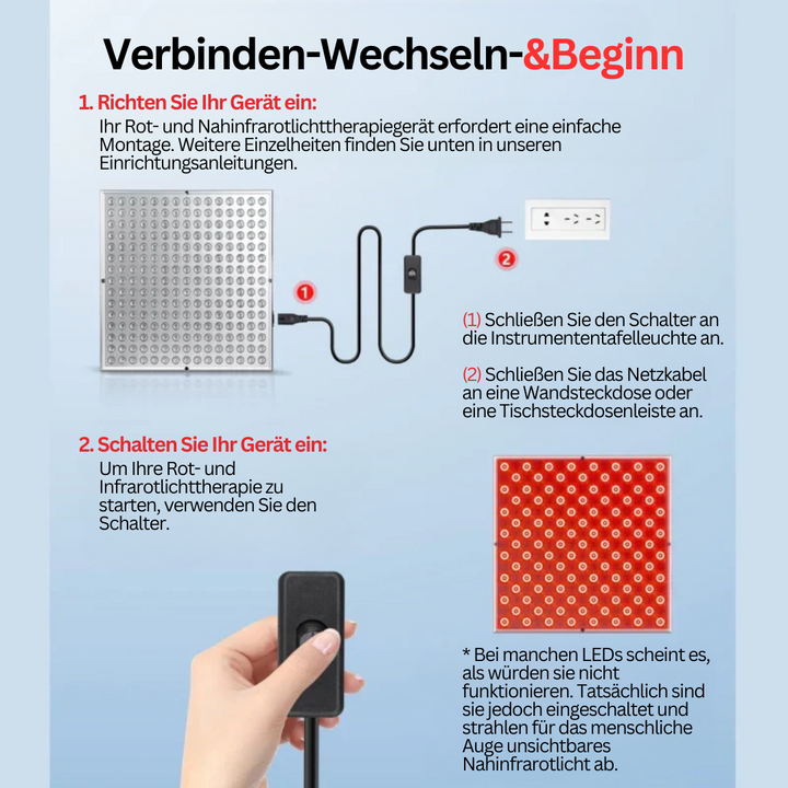 GlowTherapy LED-Paneel zur Verbesserung der Hautstruktur, Kollagenproduktion & Reduzierung von Entzündungen.
