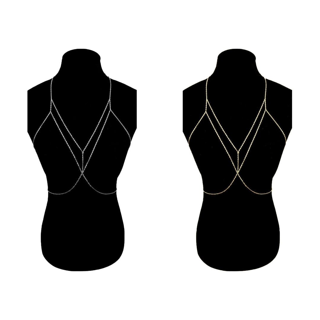 Elegante Damenkörperkette in Gold/Silber, ideal für Party & Hochzeit. Ein selbstbewusstes Statement-Accessoire.