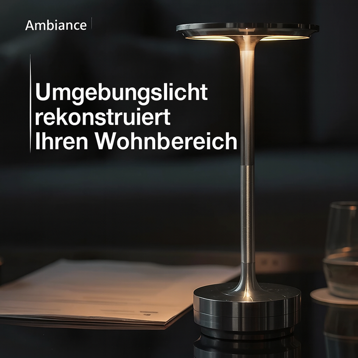 Elegante goldene LED Tischlampe, dimmbar mit Touch, kabellos als Stimmungslicht und dekorative Innenbeleuchtung.