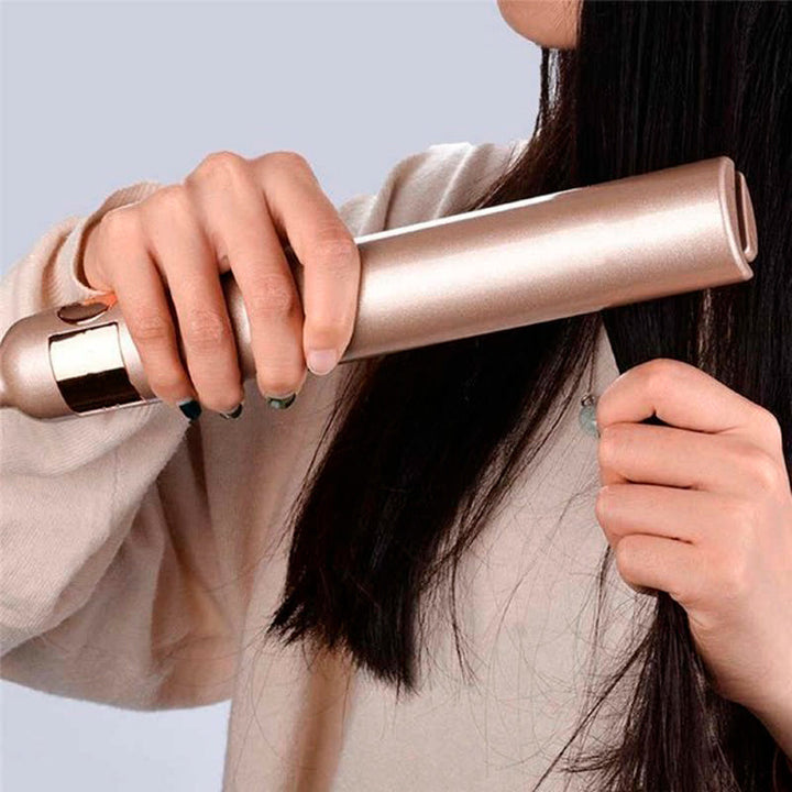 Goldener Unisex 2-in-1 Haarstyler zum Glätten & Locken für schnelle, professionelle Haarstyling-Ergebnisse.