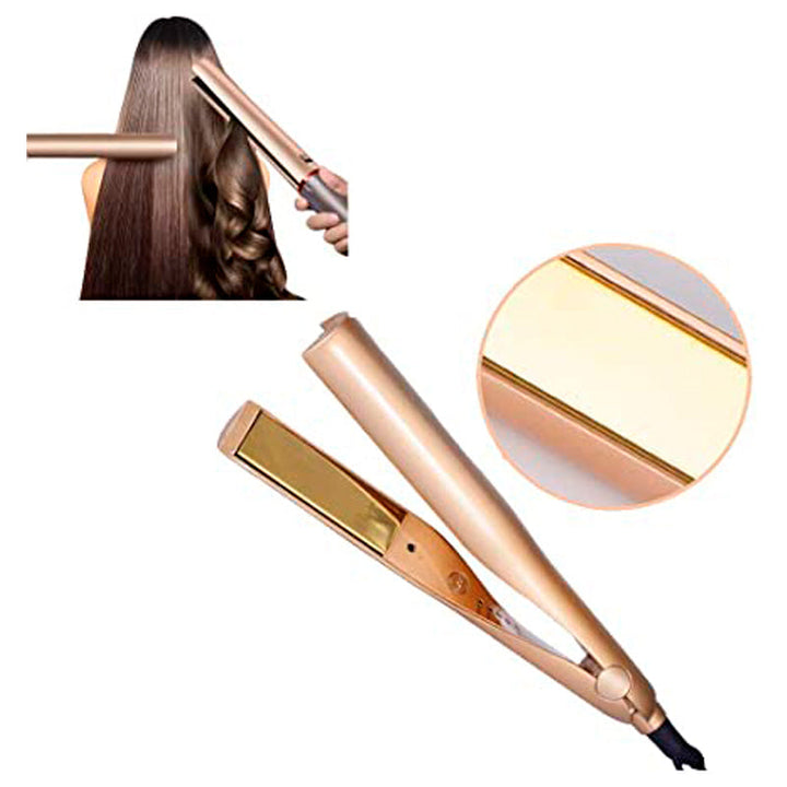 Schneller Profi-Haarstyler Gold 2-in-1 für müheloses Glätten und Locken aller Haartypen in wenigen Minuten.