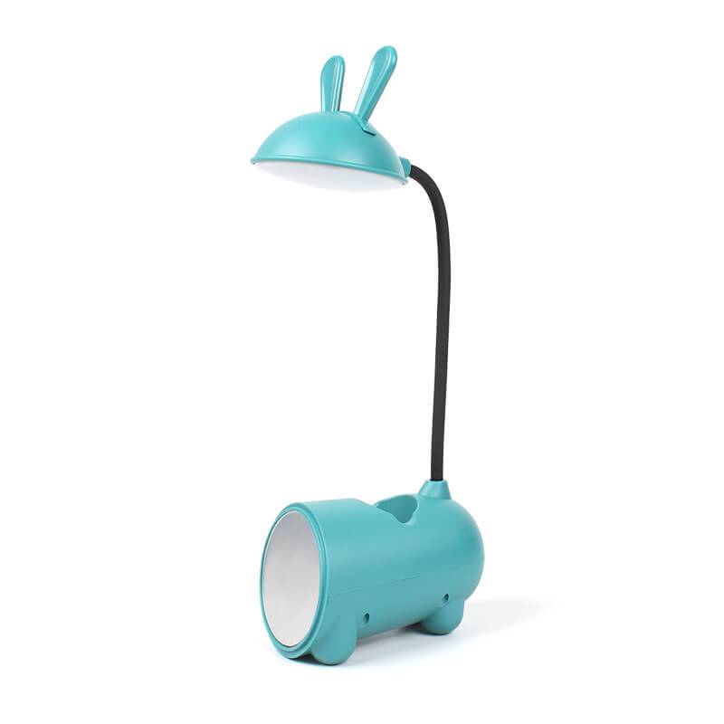 Moderne BunnyGlow LED-Schreibtischlampe mit Touch-Funktion und integriertem Stifthalter.