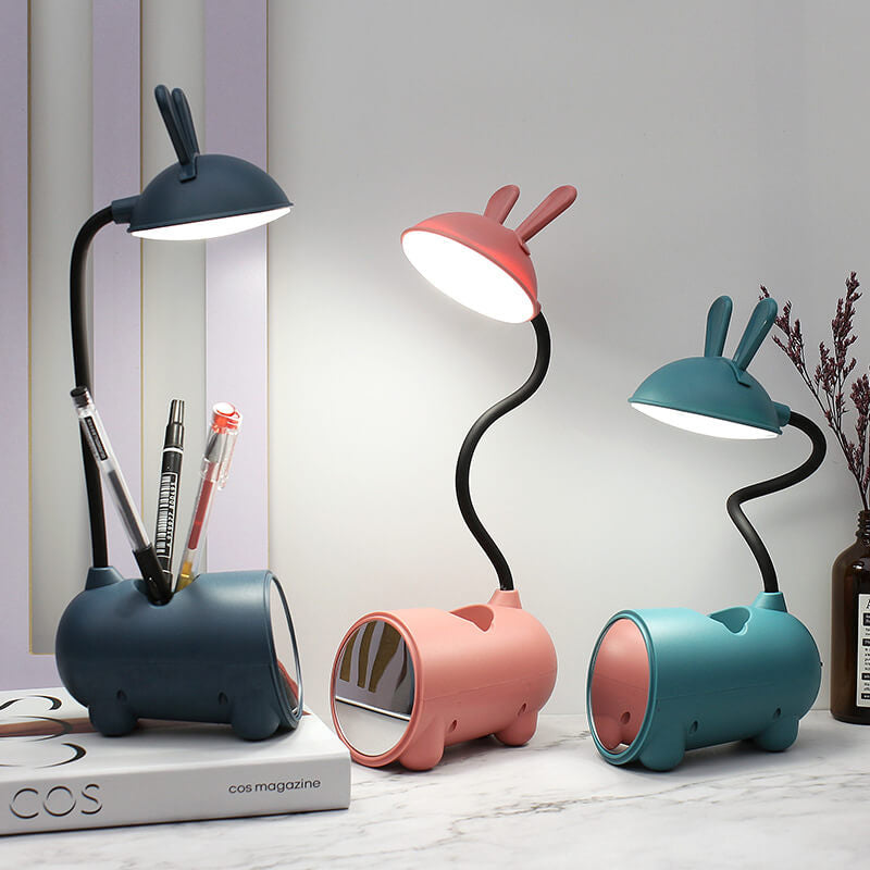 Originelle Geschenkidee: BunnyGlow LED-Schreibtischlampe mit Stifthalter in drei Farben.
