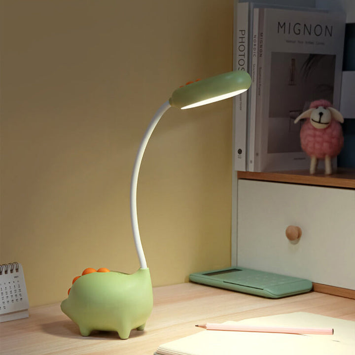 Grüne Kinder-LED-Schreibtischlampe, augenfreundlich & wiederaufladbar, ideal für Kinderzimmer & Lernen.
