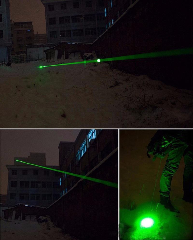 Heller grüner Laserpointer, ideal für Outdoor-Erkundungen, Präsentationen & Notlichtfunktion, aus Aluminium.