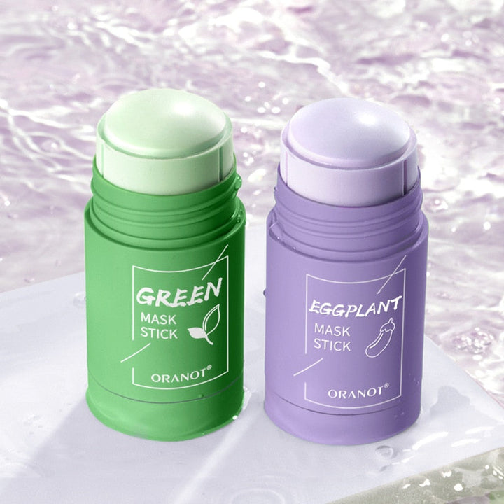 Grüner Tee & Aubergine Stickmaske für reine, frische Haut, Unisex-Hautpflege.