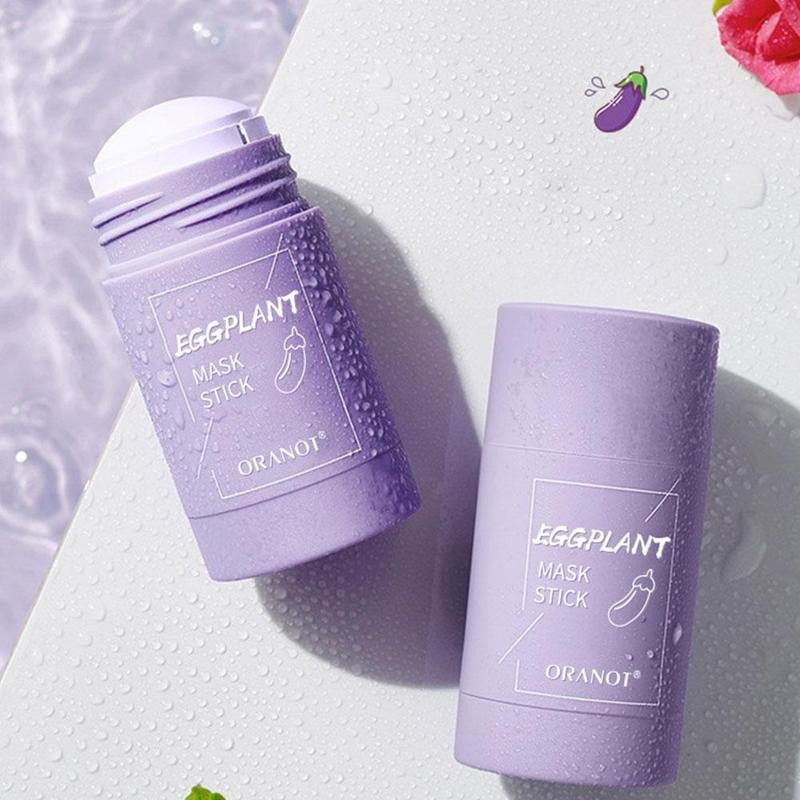 Effektive Gesichtsmaske als Stick: Grüner Tee & Aubergine zur Reduzierung von Unreinheiten.