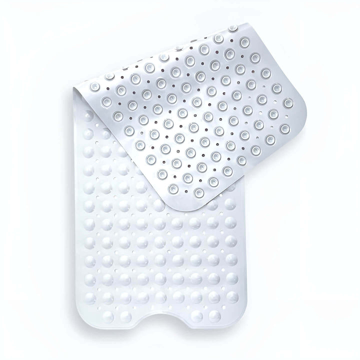 Transparente Duschmatte mit Saugnäpfen, rutschfest & sicher. Perfekt für Badewanne oder Duschbereich.