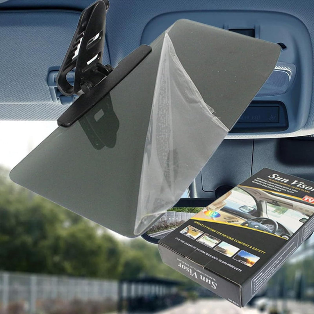Graue Auto Sonnenblende mit polarisiertem Blendschutz. Ideal für Fahrsicherheit und Fahrkomfort im Auto.