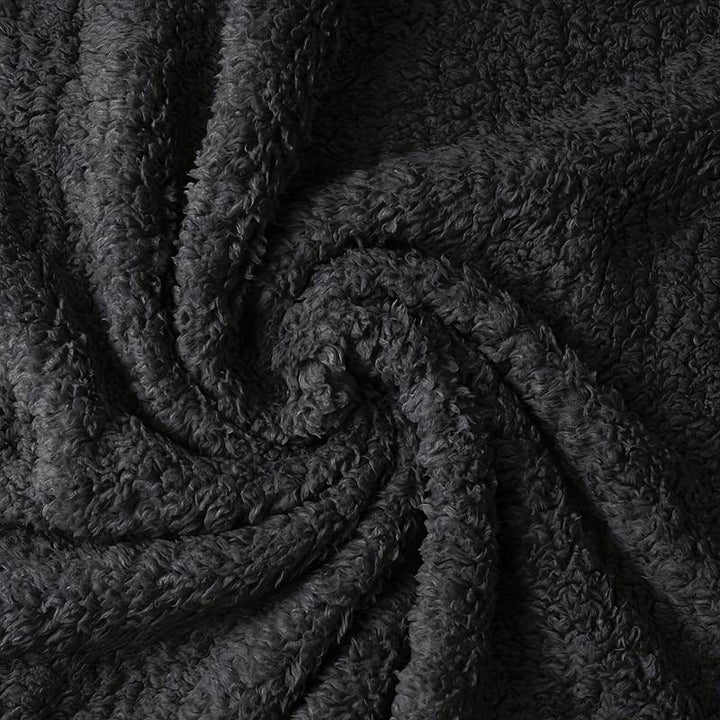 Weiche Wärmedecke für Welpen & kleine Hunde, graues Kuschelfleece; bequem & waschbar.