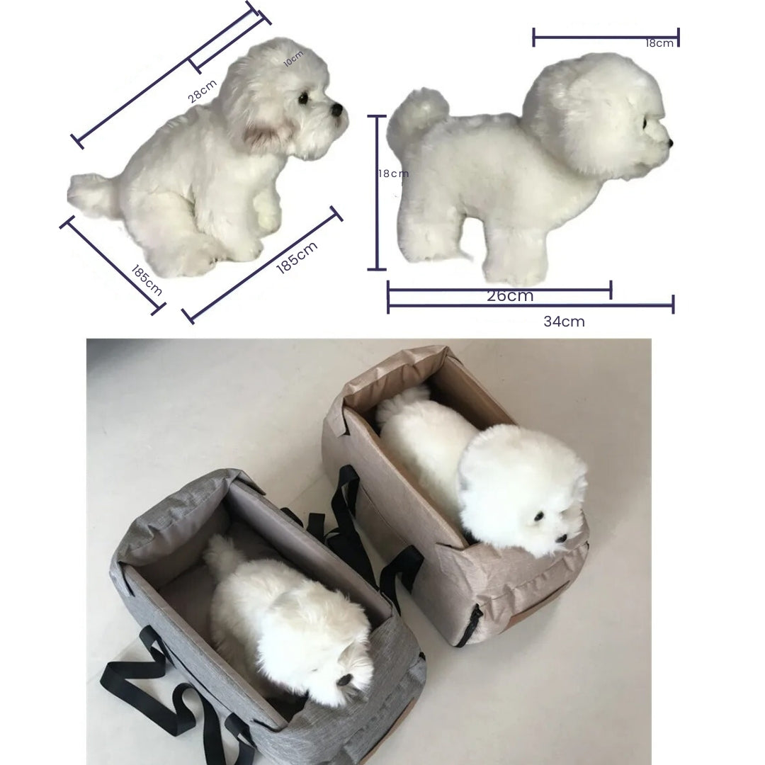 SafePaws Hundesitzsack: Sicherer Haustiersitz für entspannte Autofahrten. Perfektes Tierauto Zubehör.